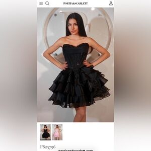 Portia and Scarlett Black Ruffled Corset Dress